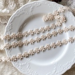 1m マーガレット 花 ケミカルレース ブレード ライトベージュ BK211124 ハンドメイド 手芸 素材 材料