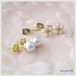再販☆組み合わせ次第で色々楽しめちゃう☆パールピアス＆桜のキャッチ