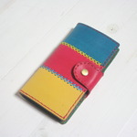 ♪本革 iPhone5 5s 手帳型レザーケース ボーダー♪