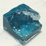 小さなイルカの波遊び(ハンドウイルカ) 青緑色