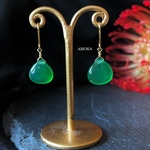 【宝石質】green onyx  ピアス/イヤリング