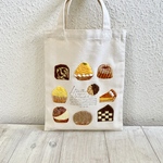 Cafe-sweets☆羊毛刺繍 キャンバストート〜秋色スイーツ🌰🎃