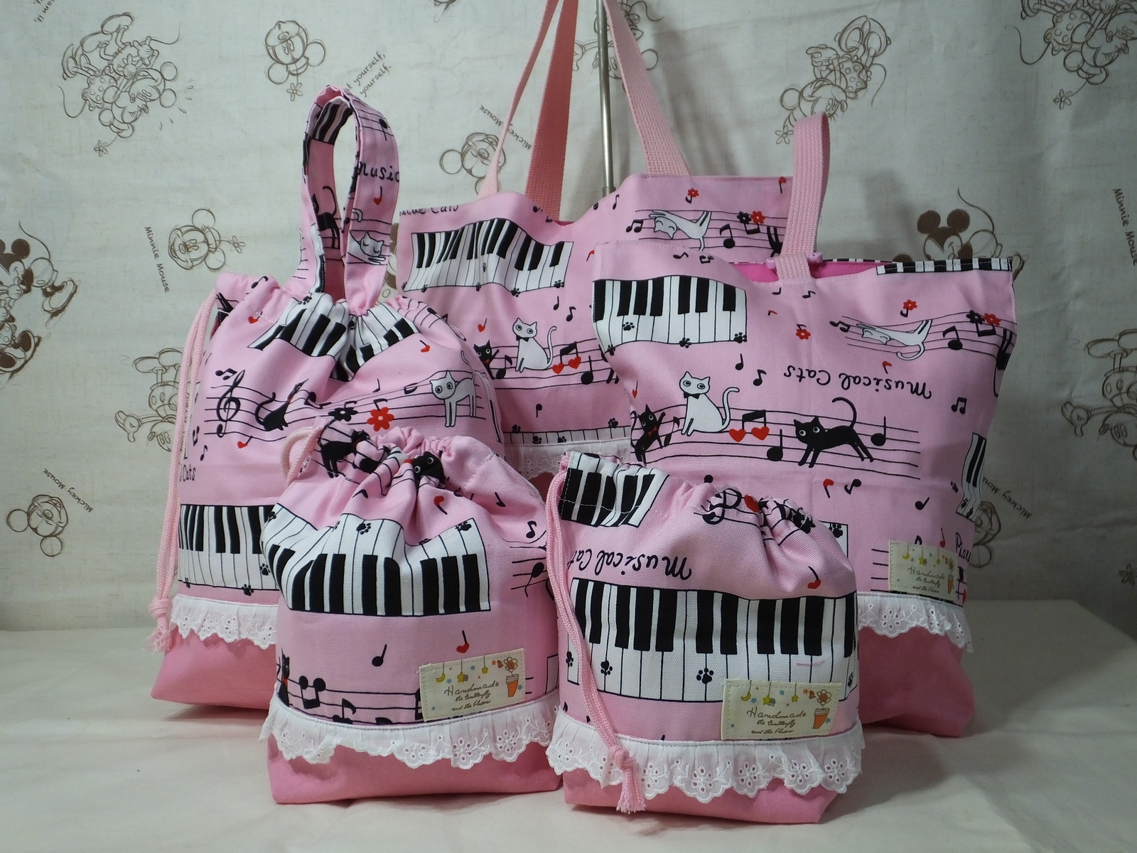 ぬいぐるみ　ハンドメイド　レッスンバッグ　女の子　入学　入園　セット　上履き 楽天市場】入園入学 6点セット 女の子 日本製 ハンドメイド