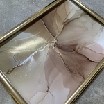 アルコールインクアート 大理石風　絵画　A4 額縁付