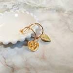 フープピアス/薔薇コインチャーム