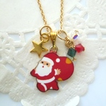 再販♥サンタとスワロフスキーのクリスマスネックレス