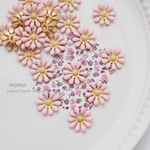 【10pcs.】フラワーパーツ 和花 菊 桃色／ K150-A7