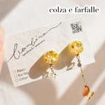 colza e farfalle  /   菜の花と蝶のピアス・イヤリング