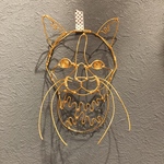 ワイヤークラフト　猫　ゴールド