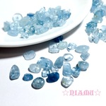 【天然石】アクアマリンAAA　穴ありチップ　7～12mm　5g ハンドメイド素材