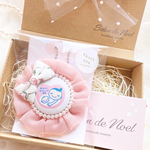 リバティ飾りリボンつき♡ふわふわシフォンマタニティロゼット♡hikoリボンロゼット