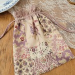 雅姫リバティ　7パッチ　巾着(パープル系)送料込