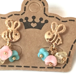 蜂さんｘフラワーピアス