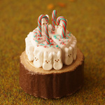 ミニチュア　クリスマスケーキ＜白うさぎ＞