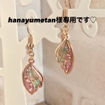 hanayumetan様専用です❤  ウイング ピアス＆月うさぎストラップ(白うさぎ)