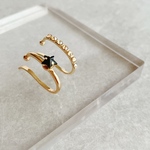 イヤーカフ(B)14kgf star×crystal ear cuff   イヤカフ/星/シンプル