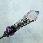 ［アラベスクのメイス(雪夜) ] クリスタル煌めく魔結晶と蜻蛉玉💎 魔法の打撃武器モチーフの簪❄️