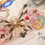 （pink color）サーカスとトランプの蝶バレッタ（hair ornaments of circus butterfly〜Nostalgic circus〜）