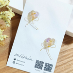 送料無料　小ぶりハート×華奢リボン　ピアス　イヤリング　ノンホールピアス