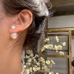 どっちでも使える！パール 大ぶり ピアス  ♥シンプル ♥ 普段使い ♥ フォーマル 「クリスマス」「結婚式」