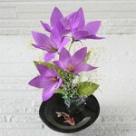 置物　水辺の風景　桔梗　紫　和雑貨　インテリア雑貨　植物雑貨