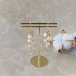 バロック淡水パールのピアス（イヤリング）スノーガーデン　