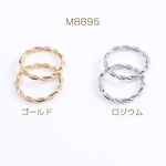 M8895-G 18個 コネクターパーツ 2連ツイストフープ 2.5×20mm 3X（6ヶ）