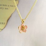 ☆ワンコインシリーズ☆　忘れな草モチーフシンプルネックレス　（ピンク）