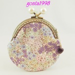 気持ち華やぐがま口ポーチ☆(小)(口金8.5センチ)(花柄♡）