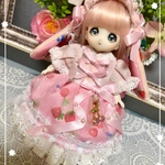 kouta-m様専用 オビツ11☆♡ピンクうさぎ♡ドレス＆ヘッドドレス　ハンドメイド