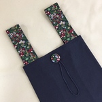 【SALE】リバティ　コンビニサイズエコバッグ（ウィルトシャースパークル×ネイビー）