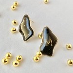 ピアス/イヤリング　black × gold dots