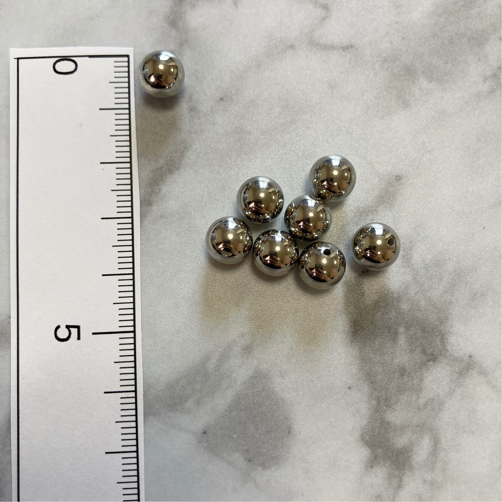 837 1穴 片穴 メタルリング リング台 おわん付6mm 8-14mm片穴用　ロジウムカラー
