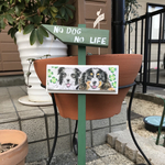 ＜riceluke様＞オーダー品　似顔絵デコパージュminiガーデンピック（原画付き）　木製雑貨/ガーデニング