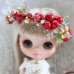 プチブライスサイズ　クリスマス花冠＆ミニバケツ　H