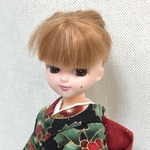 リカちゃん　着物　クリスマス　黒・和風