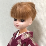 リカちゃん　着物　ピンク・洋花柄