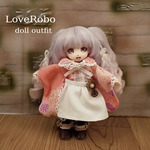 ＊オビツ11 着物袖メイド服セットピンク系 ドール服 ねんどろいどどーる＊