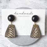 ［送料込み］Black×Beige RibbonTassel Earring