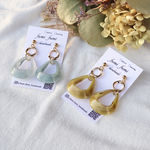 【SALE】ゴールド×マーブルトライアングル　ピアス　イヤリング