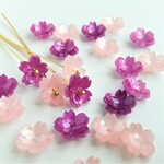 2色12個・11mm・桜・ピンク・オーキッドパープル・フラワーパーツ・21103039