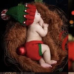 ニューボンフォト　クリスマス　記念写真　プレゼント　新生児