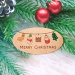【クリスマス⑤】クラフト楕円ガーランドシール