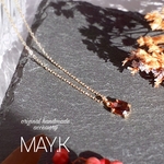 MAY.K◇ガーネットの一粒ネックレス 宝石カット【14kgf】金属アレルギー対応◇ギフト◇1月誕生石◇クリスマス◇スペシャルギフト◇冬ギフト
