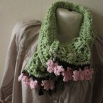 桜の付いたミニストール・メロンクリーム・22F