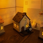 【chacha-sstkさん専用】ミニチュア　木製ハウス　クリスマス　LEDキャンドル こげ茶色屋根