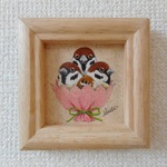 色鉛筆画　「鳥束」　（原画・額入り）