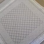 刺し子ふきん 十字花デザイン グレー糸