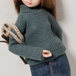 リブニット・ハイネックトップス(22センチドールの洋服)グレー系