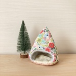 ハムスターのあったかテント⛺小花柄　底ホワイト